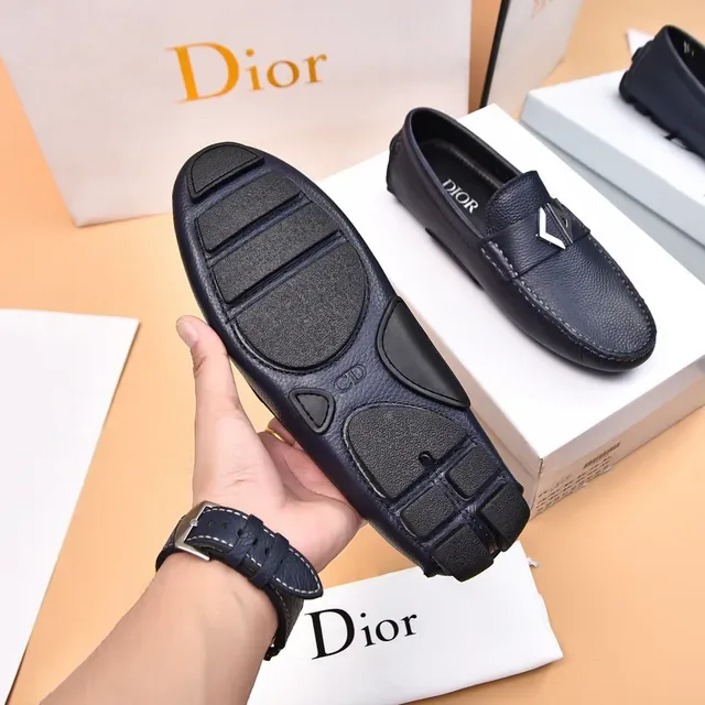 Dior Loafer Noir Argent Cuir Pebbled Boucle Métallique Oblique 7