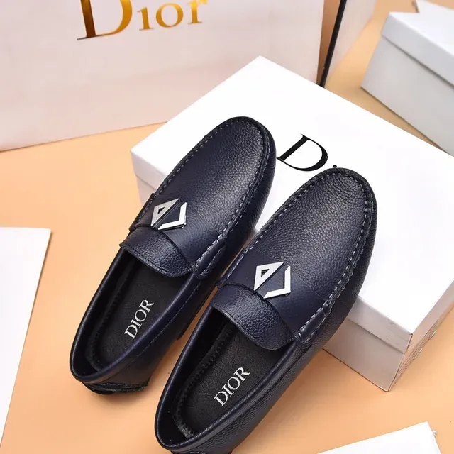 Dior Loafer Noir Argent Cuir Pebbled Boucle Métallique Oblique 8