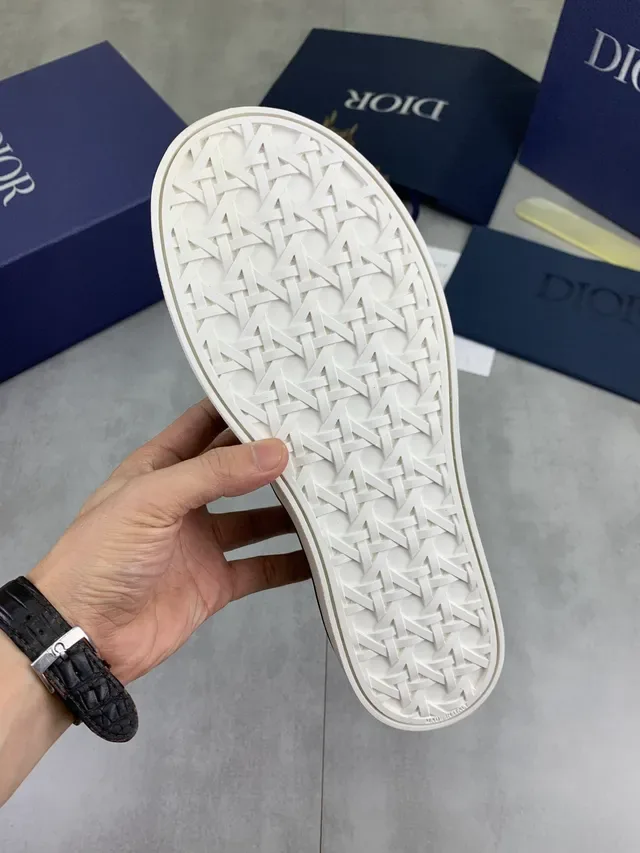 Dior Black White Embossed Monogram Leather Cupsole Construction Lifestyle Sneakers 3