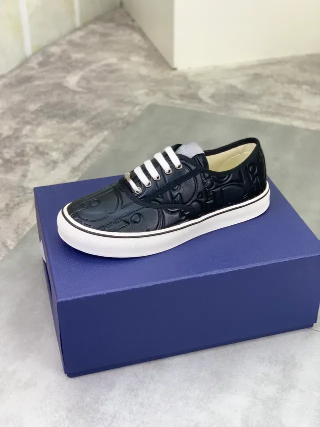 Dior Black White Embossed Monogram Leather Cupsole Construction Lifestyle Sneakers 5
