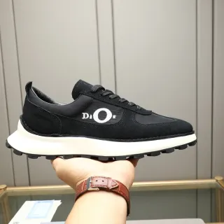 Dior Sneakers Lifestyle Noir Blanc Suede et Maille Panel Logo Brodé