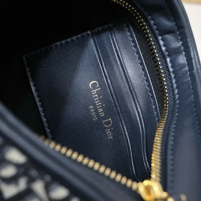 Dior Bobby Black Beige Monogrammed Canvas Leather Trim Chain Bag 2
