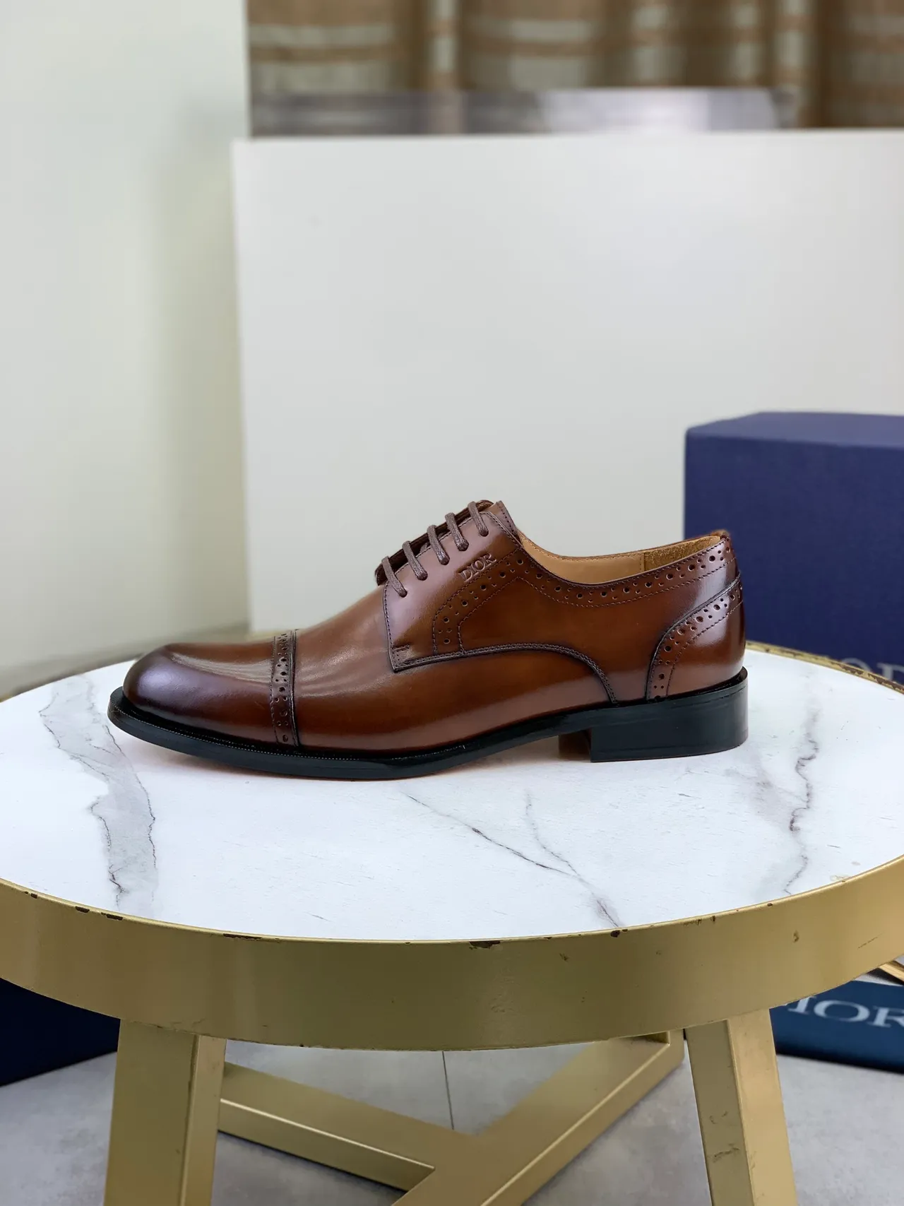 Dior marrom preto cap-toe brogue completo sapatos oxford 6