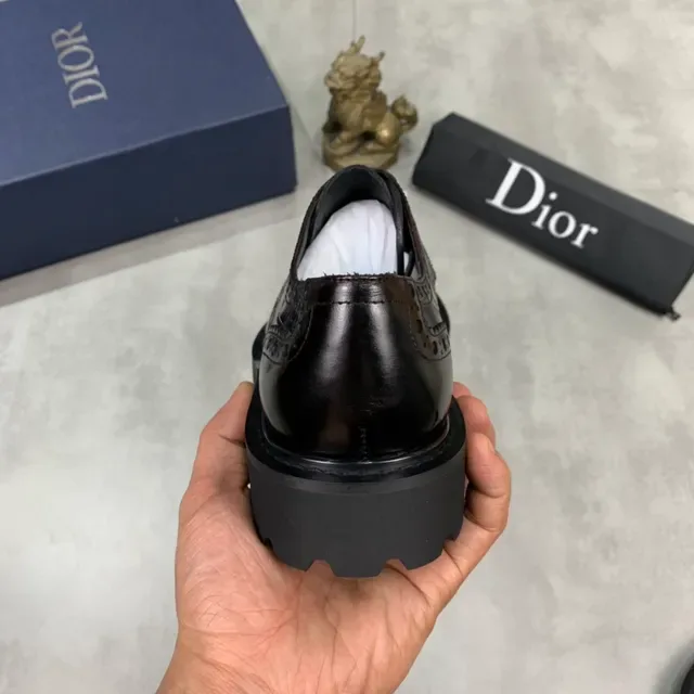 Dior Burgundy Black Wingtip Cap-Toe Brogue 3