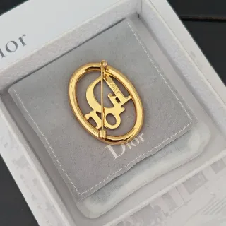 Dior CD Logo Oval Gold Brooch
