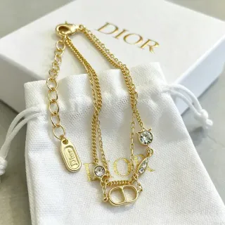 Dior Dioriviera سلسلة ذهبية بيضاء Multi-Charm سوار