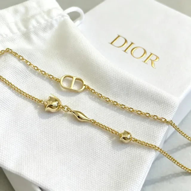 Dior Dioriviera Pulseira Corrente Dourada Branca Multi-Charm 3