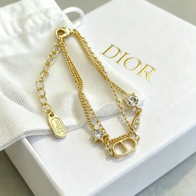 Dior Dioriviera Pulseira Corrente Dourada Branca Multi-Charm 4