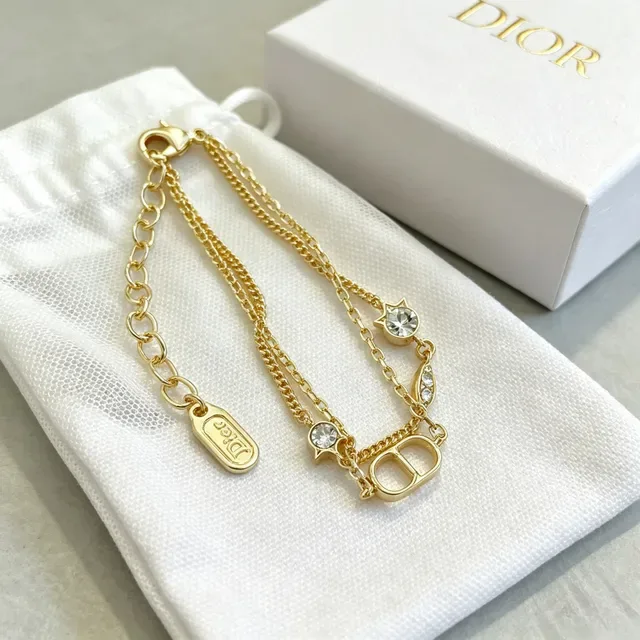 Dior Dioriviera Pulseira Corrente Dourada Branca Multi-Charm 5
