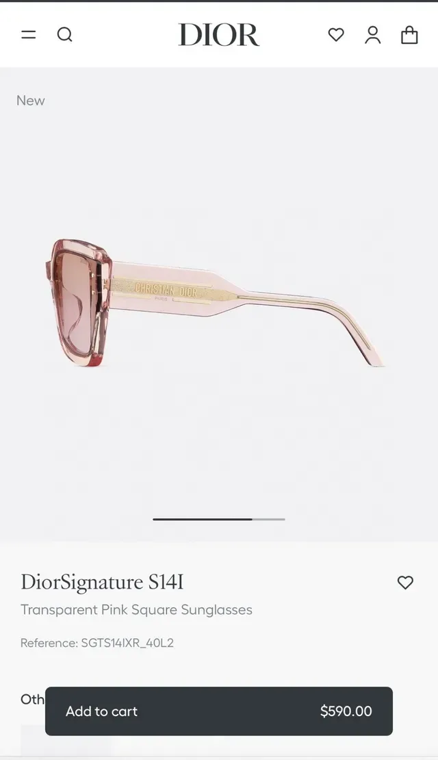 Dior DiorSignature S14I Transparent Pink Square Sunglasses 8
