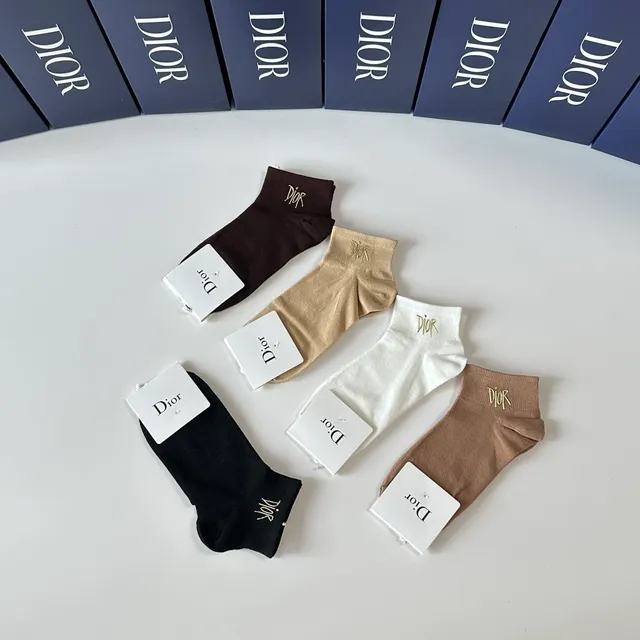 Dior Embroidered Logo Low-Cut Ankle Socks 5