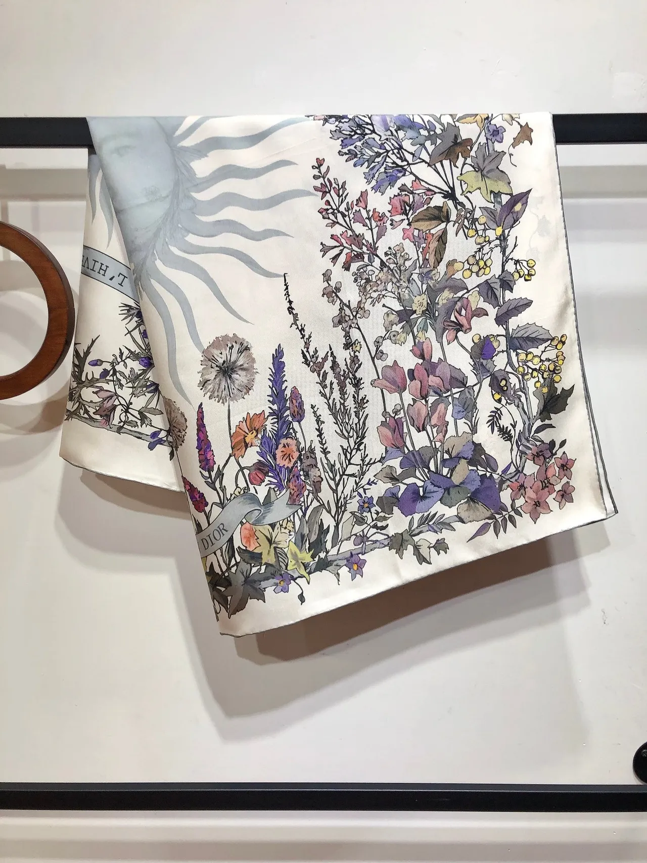 Dior Floral Botanical Print Silk Scarf 6