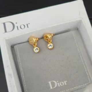 Dior Gold-Tone Crystal Drop Earrings