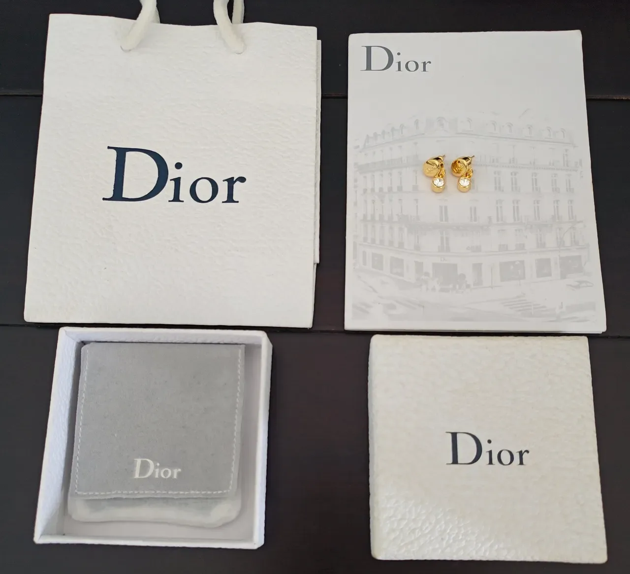Dior Gold-Tone Crystal Drop Earrings 3