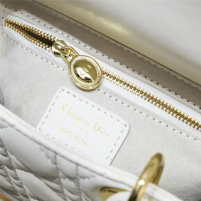 Dior Lady Dior Light Gray Quilted Tote Bag 2