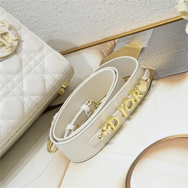 Dior Lady Dior Light Gray Quilted Tote Bag 9