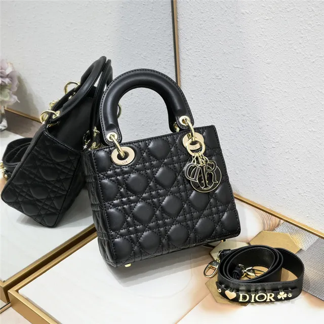 Dior Lady Dior Light Gray Quilted Tote Bag 19