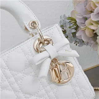 Dior Lady Pink Gold Cuir cannagé quilté sac à main à anse supérieure 9