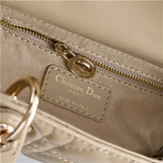 Dior Lady Pink Gold Cuir cannagé quilté sac à main à anse supérieure 11