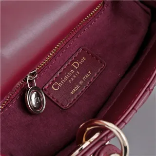 Dior Lady Pink Gold Cuir cannagé quilté sac à main à anse supérieure 21