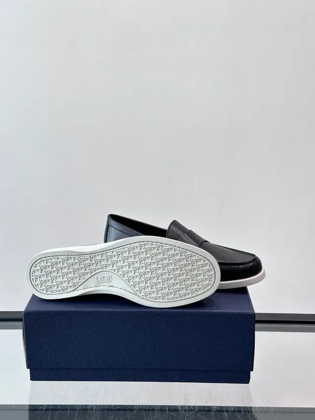 Dior Loafer Black White Leather Rubber Sole Loafer 2