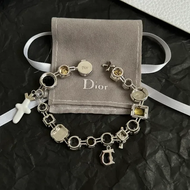 Dior Multi-Charm Crystal and Enamel Bracelet 2