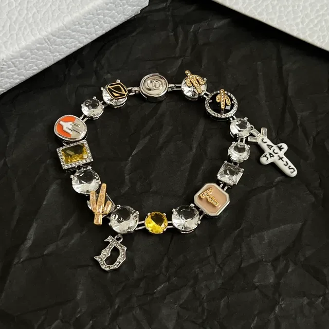 Dior Multi-Charm Crystal and Enamel Bracelet 4