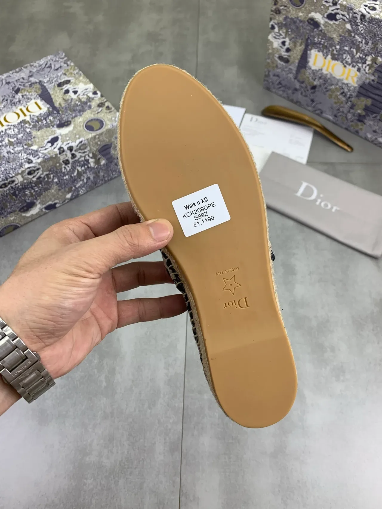 Dior Oblique Jacquard Navy Beige Espadrille Boat Shoes 3