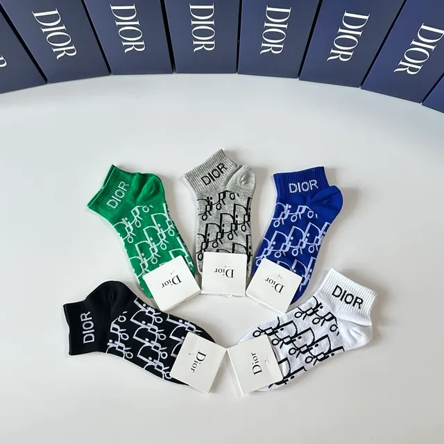 Dior Oblique Monogram Ankle Socks 8