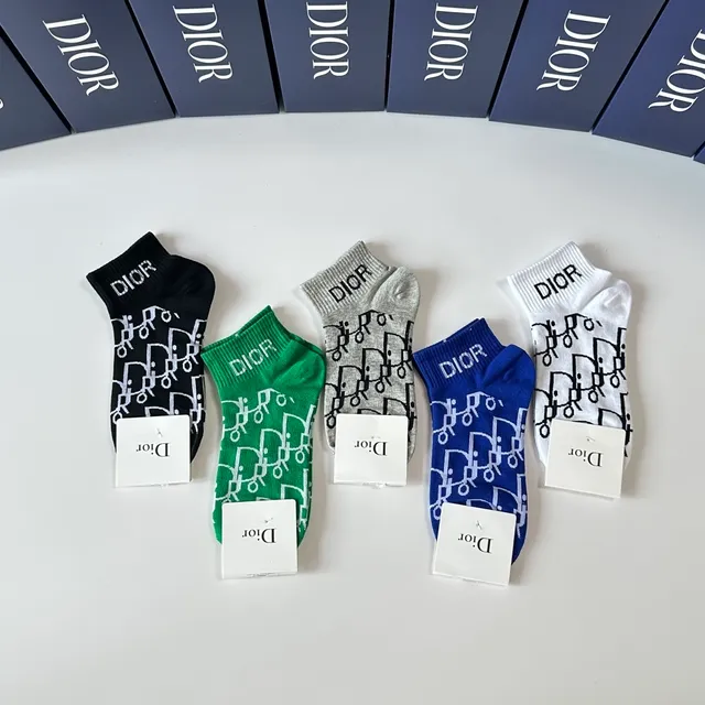 Dior Oblique Monogram Ankle Socks 9