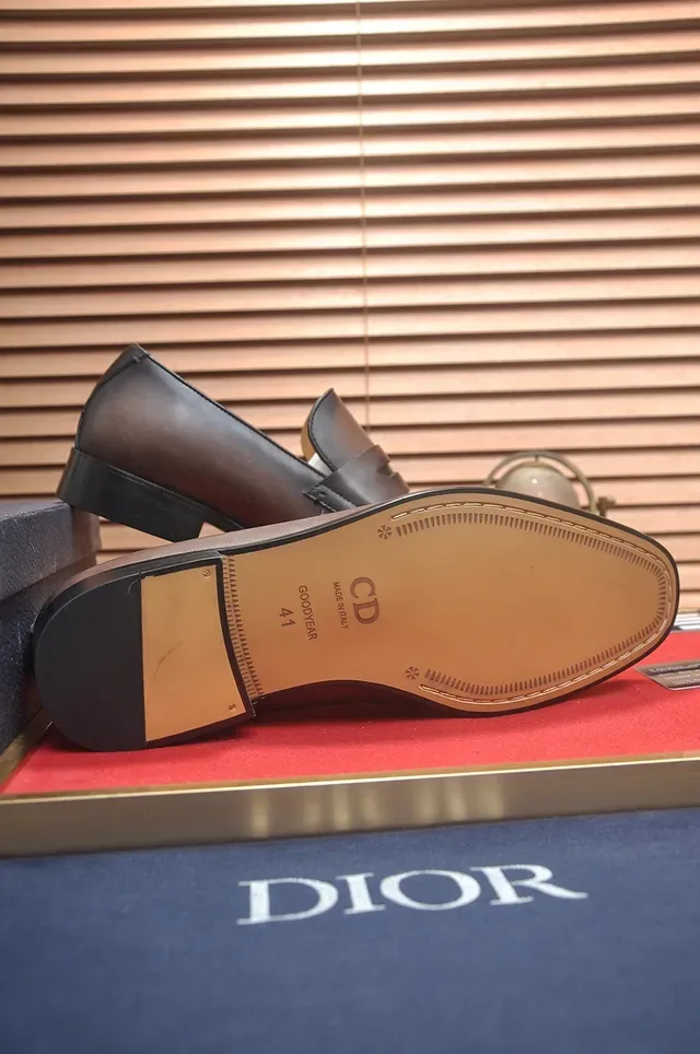 Dior Penny Loafer Antique Brown Leather Loafers 3