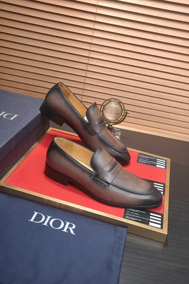 Dior Penny Loafer Antique Brown Leather Loafers 4