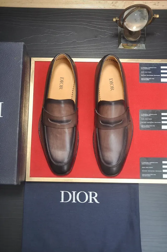 Dior Penny Loafer Antique Brown Leather Loafers 5