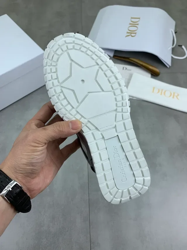 Dior Silver White Metallic Upper Contrast Panels Chunky Sneakers 2
