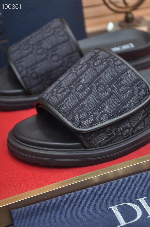 Dior Slide Monogram Black Platform Slippers 4