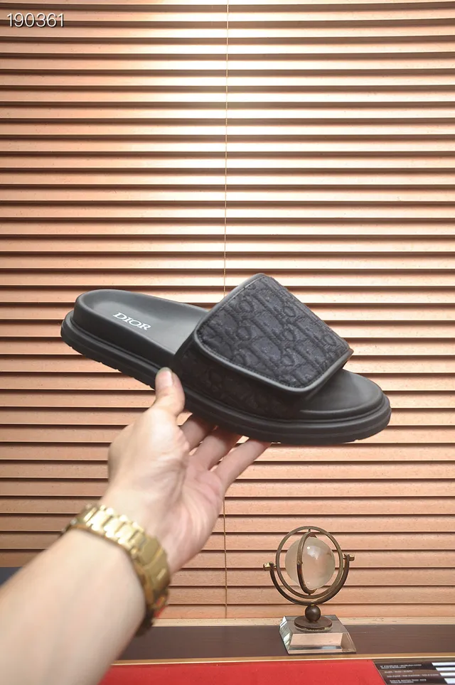 Dior Slide Monogram Black Platform Slippers 7