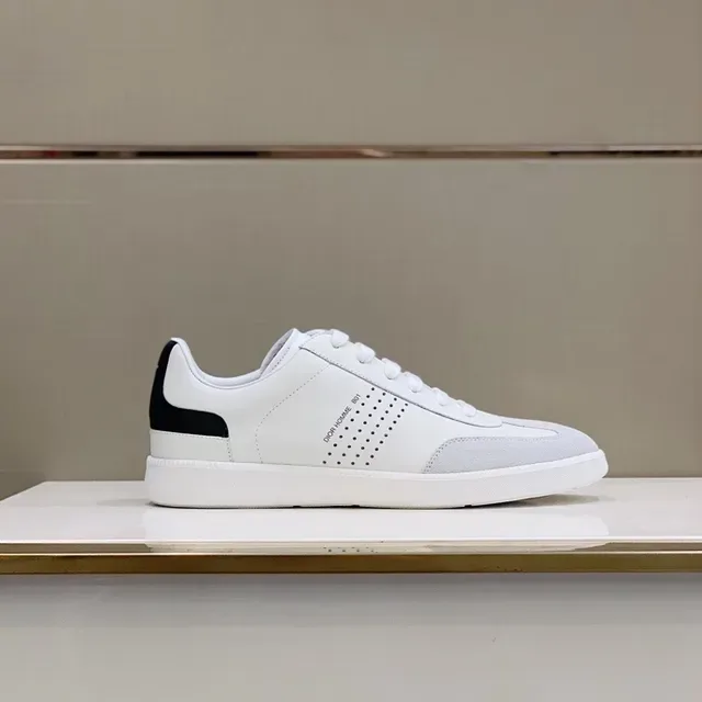 Dior White Black Low-Top Perforated Side Panel Lifestyle Sneakers 7