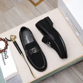 Dolce & Gabbana DG Loafer Black Suede and Leather Loafers