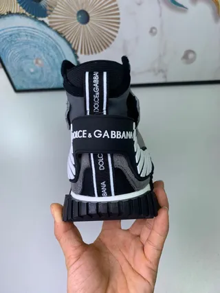 Dolce & Gabbana Gray Black High-Top Sole Chunky Sneakers 4