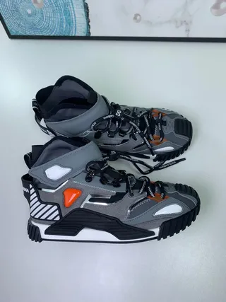 Dolce & Gabbana Gray Black High-Top Sole Chunky Sneakers 5