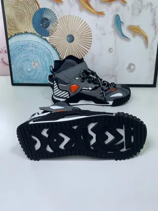 Dolce & Gabbana Gray Black High-Top Sole Chunky Sneakers 9