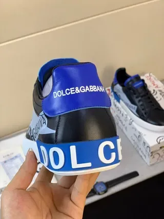 Dolce & Gabbana Portofino Noir et Bleu Sneakers Lifestyle 3