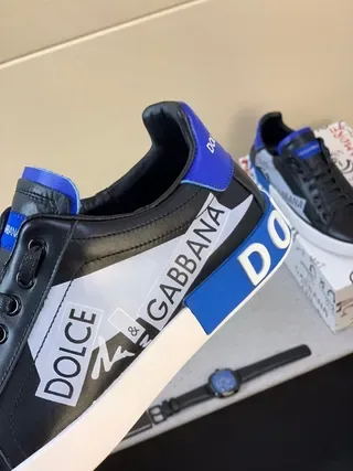 Dolce & Gabbana Portofino Noir et Bleu Sneakers Lifestyle 9