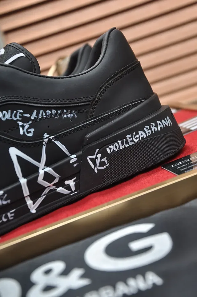 Dolce & Gabbana Portofino Tênis Lifestyle Plataforma Graffiti Preto 3