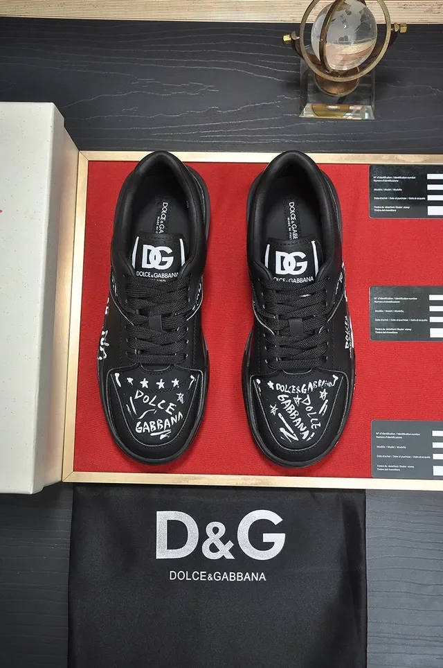 Dolce & Gabbana Portofino Tênis Lifestyle Plataforma Graffiti Preto 9