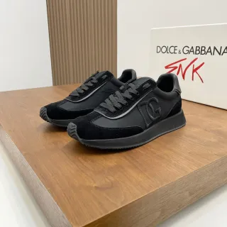 Dolce & Gabbana 黑色单色麂皮和尼龙拼色生活方式运动鞋