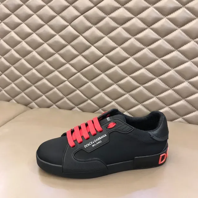 Dolce & Gabbana Sneakers lifestyle noirs et oranges sans lacets slip-on semelle sculptée en caoutchouc 5