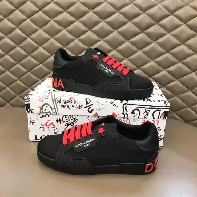 Dolce & Gabbana Sneakers lifestyle noirs et oranges sans lacets slip-on semelle sculptée en caoutchouc 7