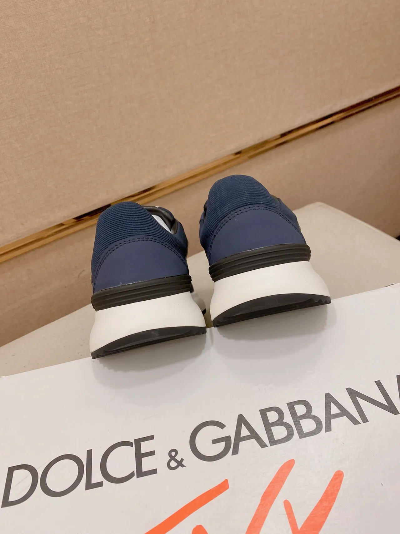 Dolce & Gabbana Sneakers Lifestyle Navy White Blue avec tige en synthétique-mesh plaque métallique avec logo DG 3