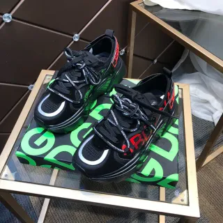 Dolce & Gabbana NS1 黑色绿色 平台鞋底 品牌编织鞋带 厚底运动鞋